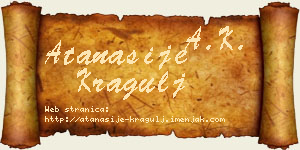 Atanasije Kragulj vizit kartica